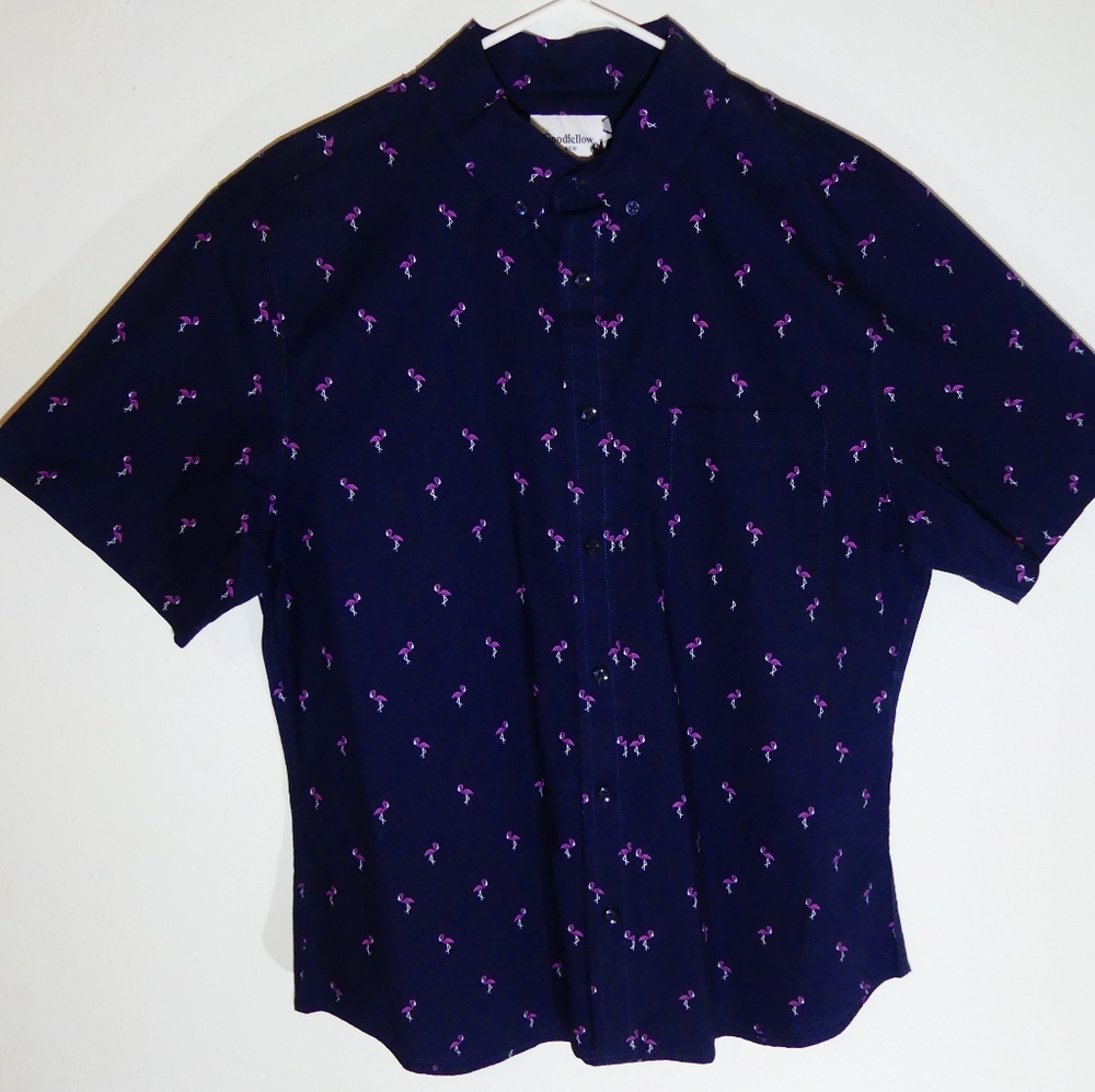 New Goodfellow & CO Large Flamingo Button-Up